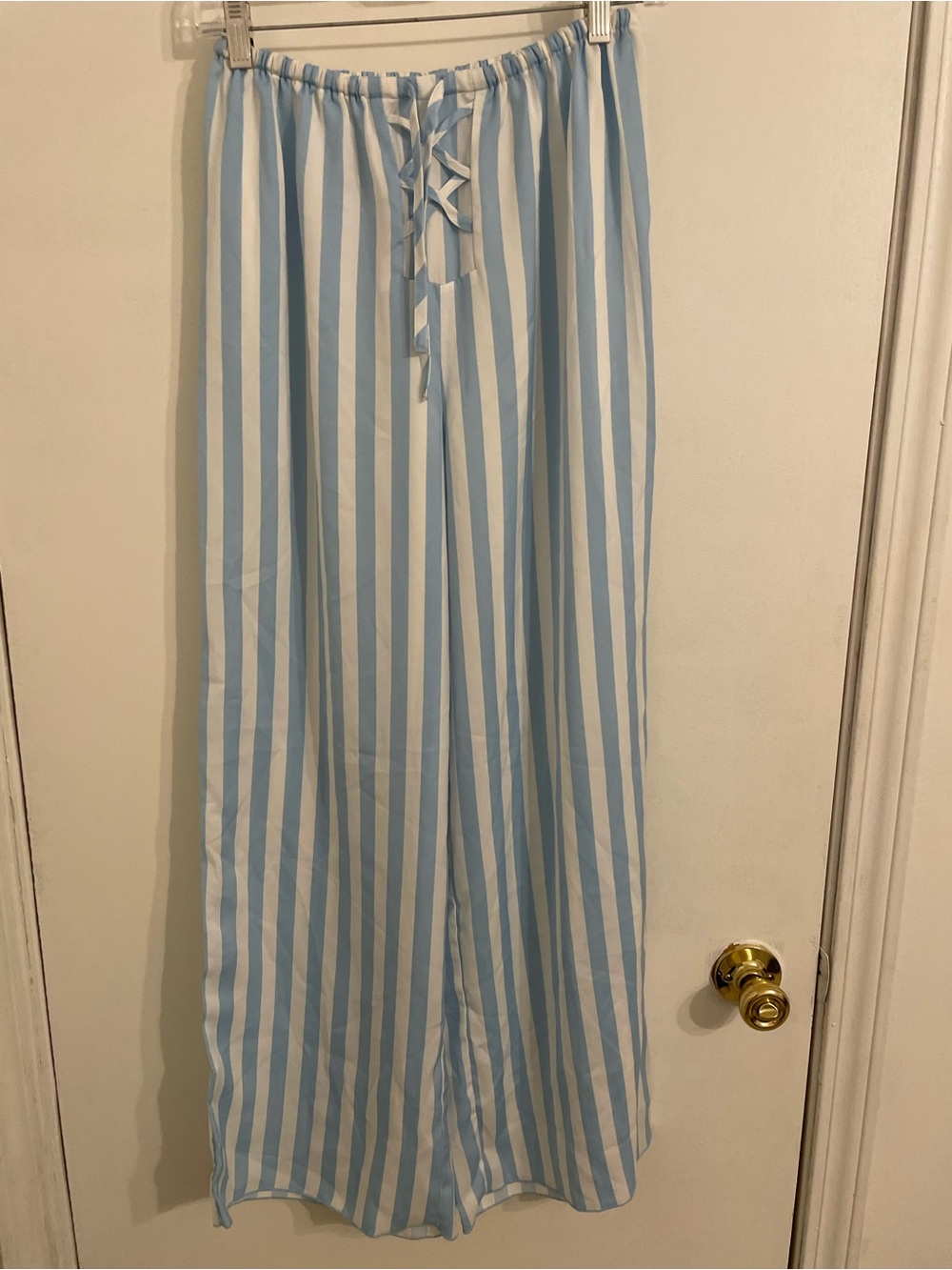 Forever 21 Blue and White Vertical Stripe Maxi Skirt